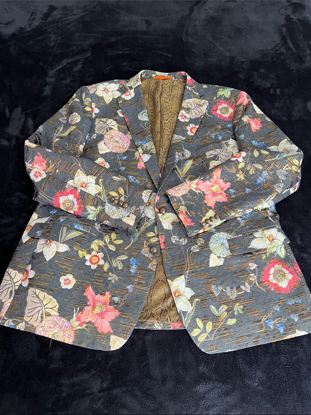 TALLIA Floral Blazer with gold and multiple colors